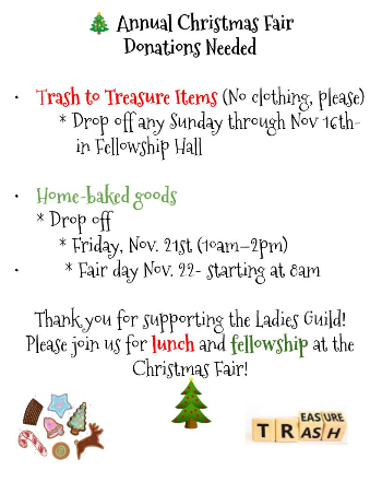 2025 Christmas Fair donations