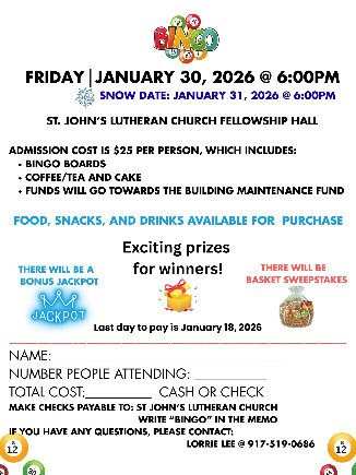 Bingo January 30
